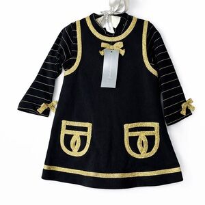 First Impressions Barack & Gold Matching Set. Net. Size 18 Months